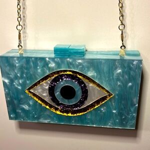 Evil Eye Acrylic Clutch Crossbody Bag Purse